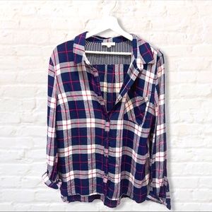 COMO VINTAGE Flannel - Navy, White & Red, Size Large